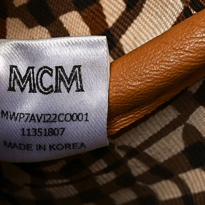 MCM Visetos Medium Liz Reversible Shopper Tote Cognac 7 of 11