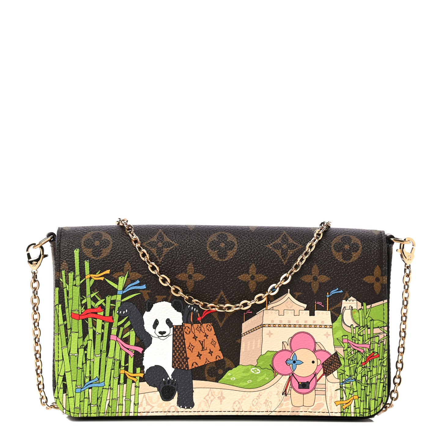 Monogram 2021 Christmas Animation China Wall Pochette Felicie Chain Wallet Myosotis Blue