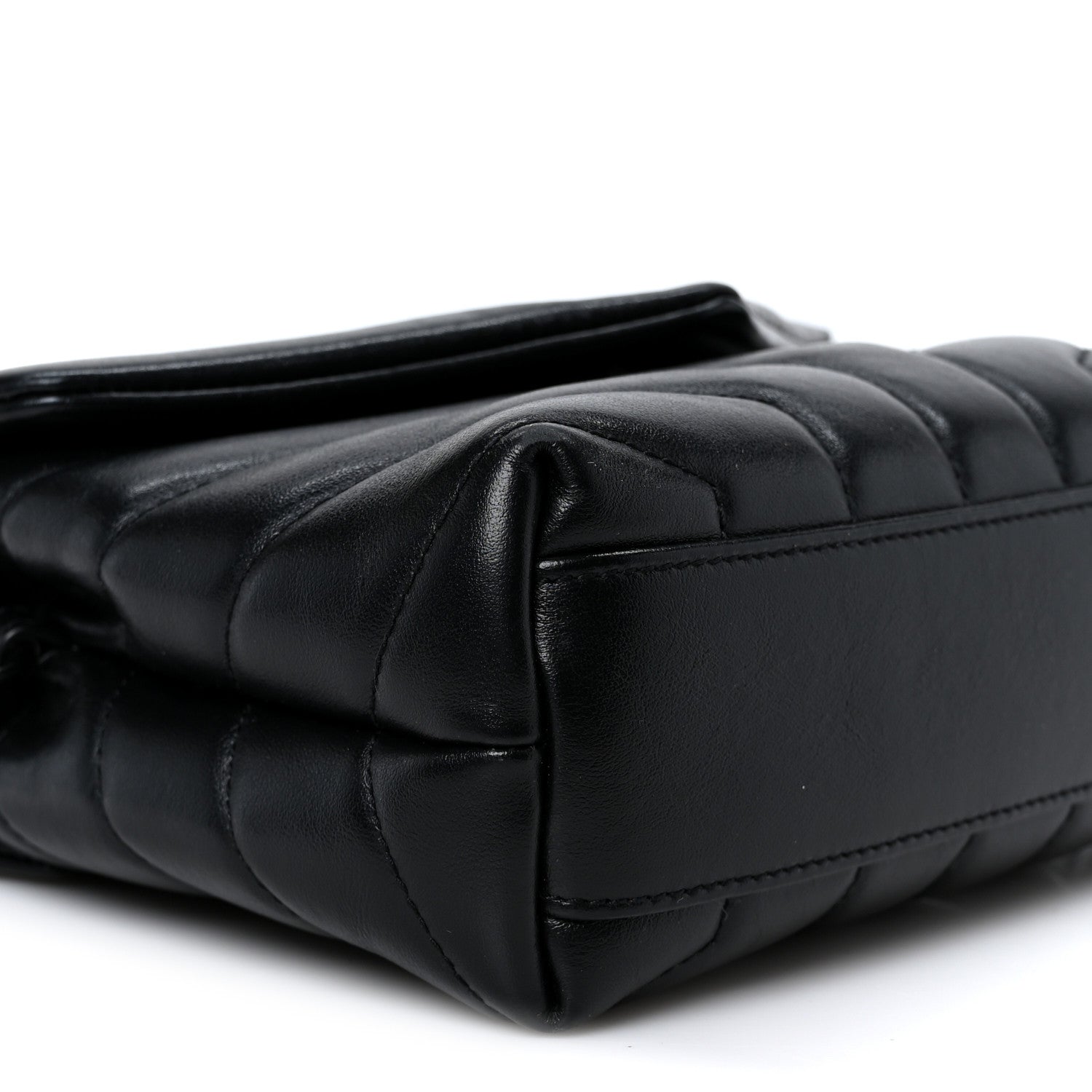 Saint Laurent Calfskin Y Quilted Monogram Monochrome Toy Loulou Crossbody Bag Black 9 of 10
