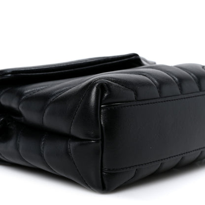 Saint Laurent Calfskin Y Quilted Monogram Monochrome Toy Loulou Crossbody Bag Black 9 of 10