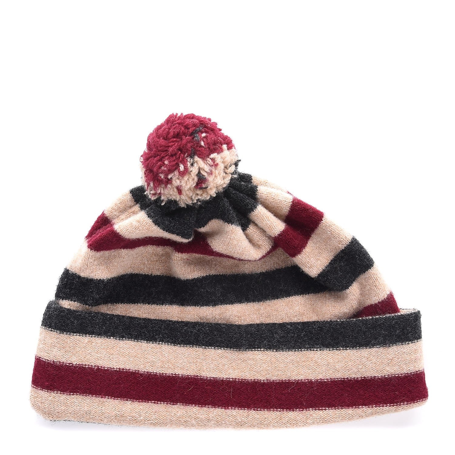 Burberry Lambswool Stripe Beanie Hat 1 of 6