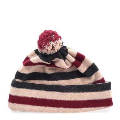 Burberry Lambswool Stripe Beanie Hat 1 of 6