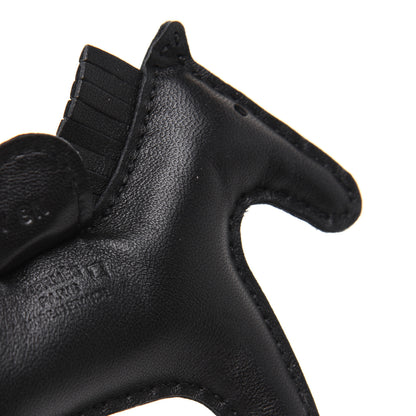 Hermes Milo Lambskin Matte Alligator Touch Grigri Rodeo Horse Bag Charm PM So Black 3 of 5