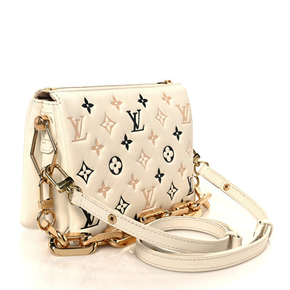 Louis Vuitton Lambskin Embossed Monogram Tricolor By The Pool Coussin BB Beige 3 of 11