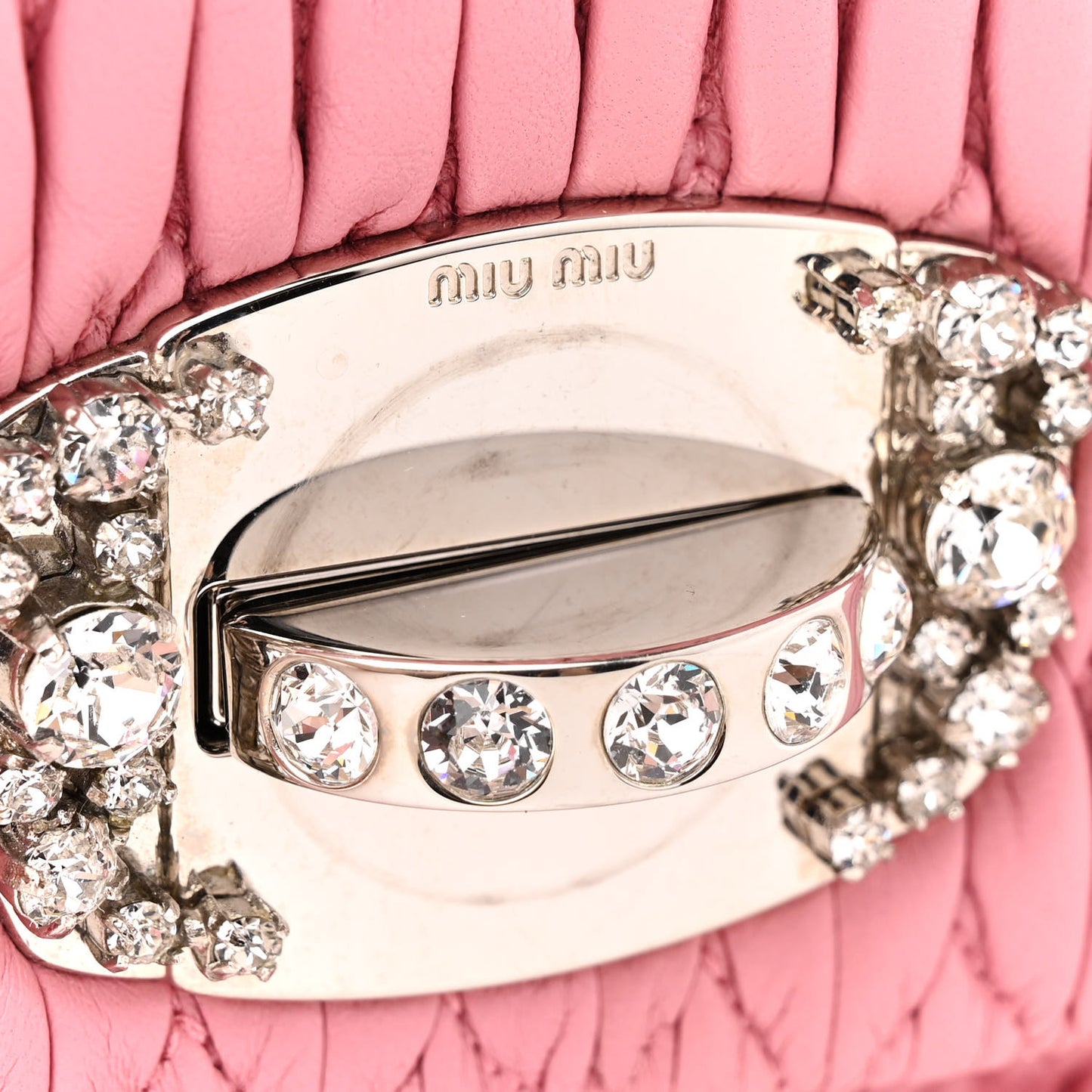 Nappa Matelasse Crystal Flap Clutch Geranio