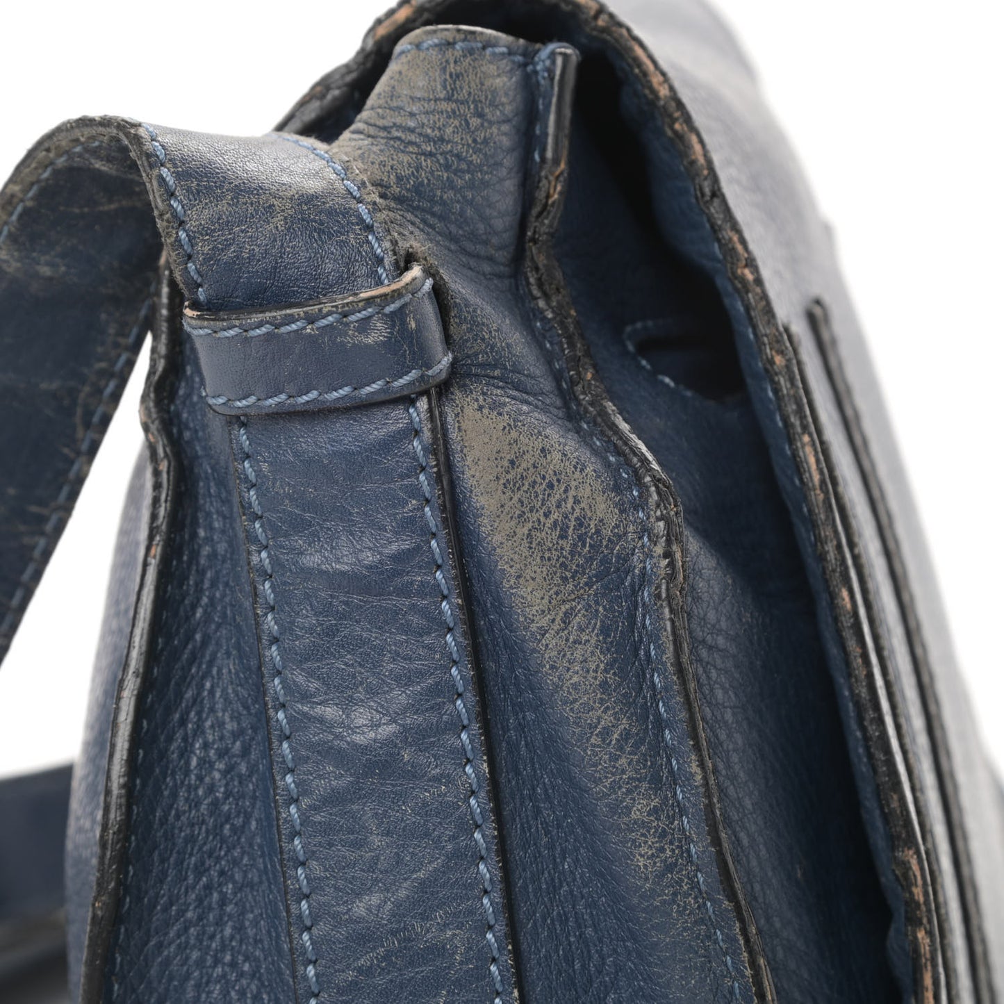 Calfskin Medium Marcie Round Crossbody Bag Navy