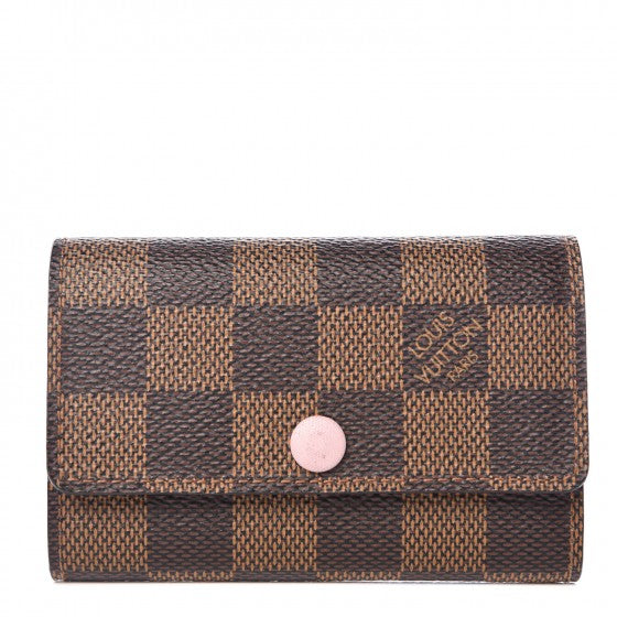 Louis Vuitton Damier Ebene Multicles 6 Key Holder Rose Ballerine 1 of 8