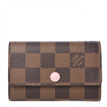Louis Vuitton Damier Ebene Multicles 6 Key Holder Rose Ballerine 1 of 8