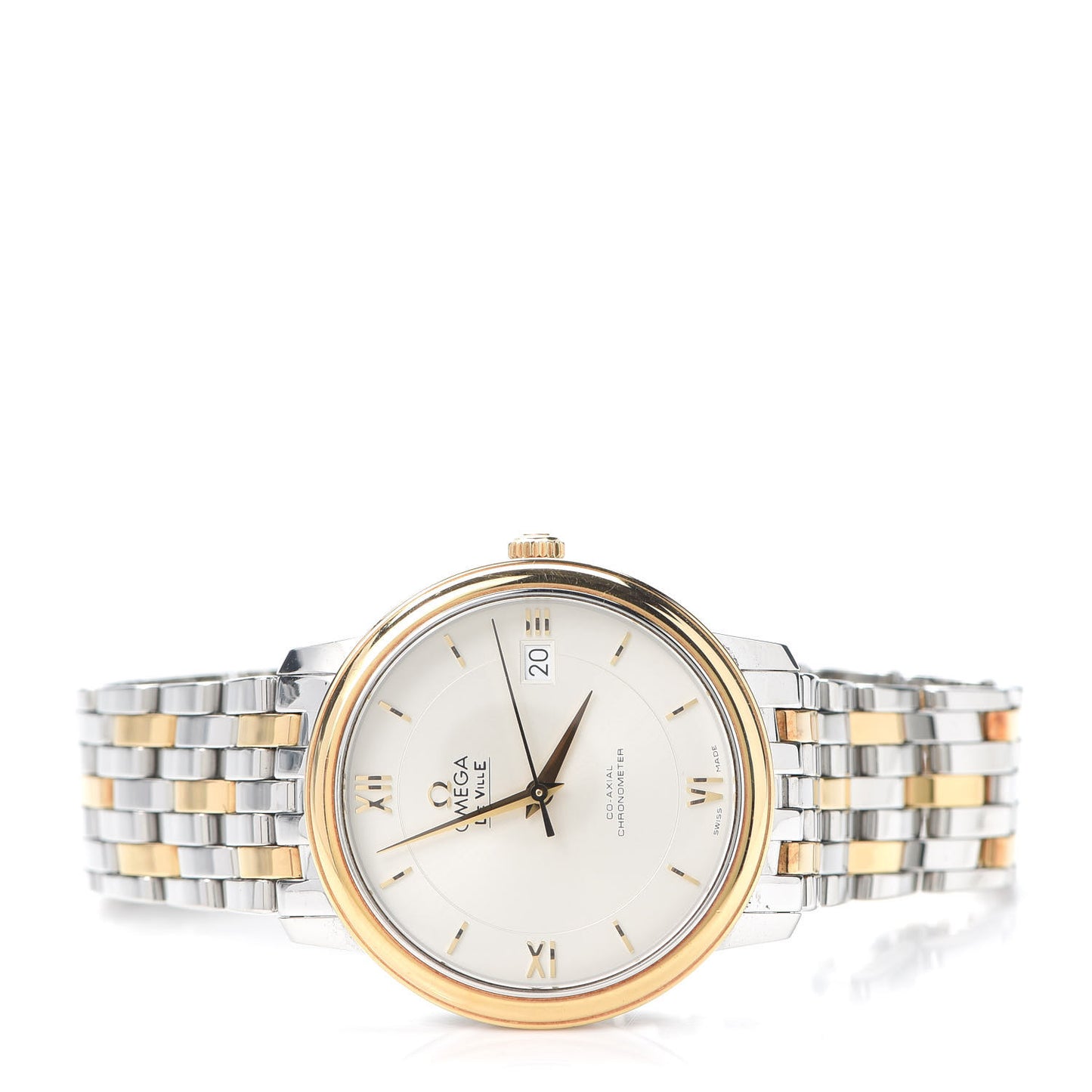 Stainless Steel 18K Yellow Gold 37mm De Ville Co-Axial Automatic Watch 424.20.37.20.02.001