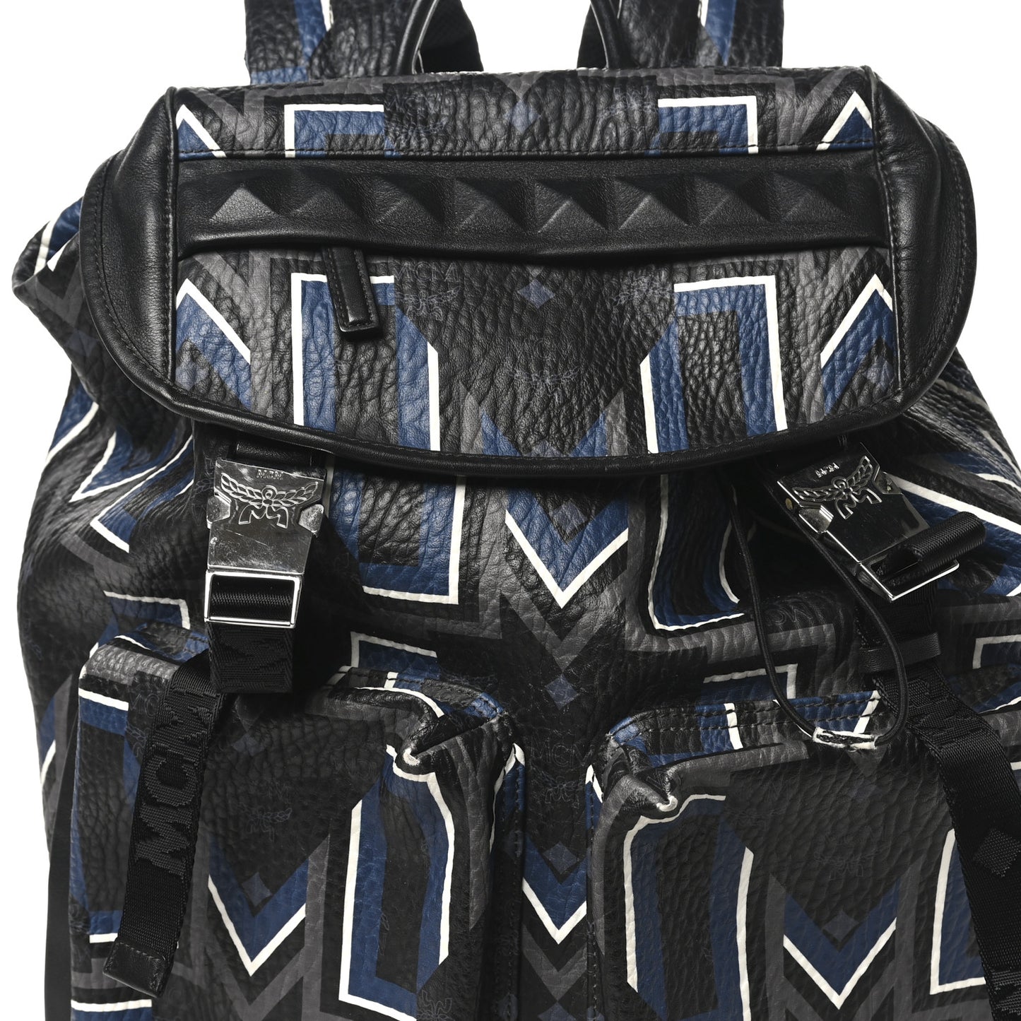 Visetos Chevron Stripe Buckle Backpack Black