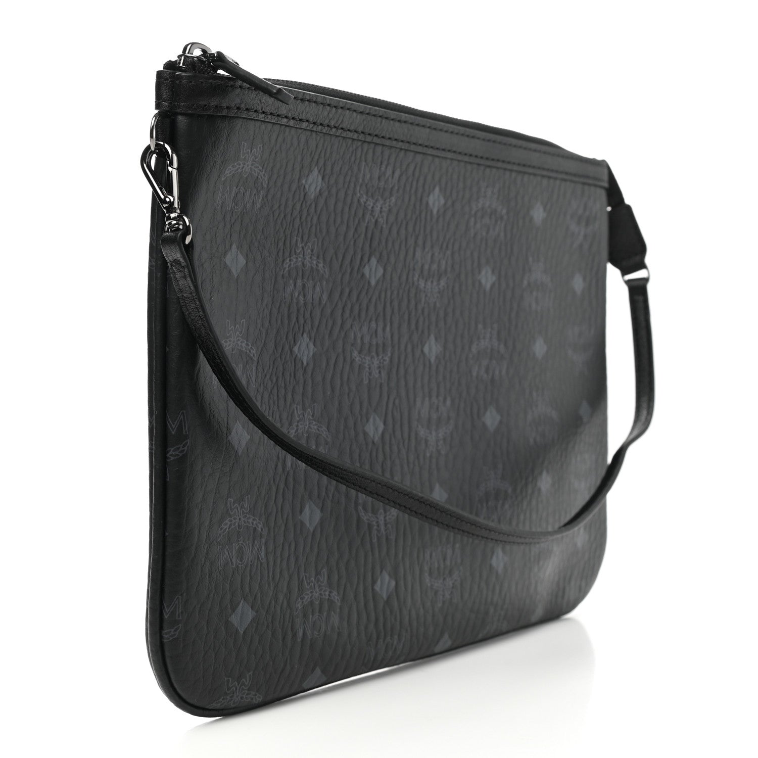 MCM Visetos Liz Shopper Tote Pouch Black 3 of 6