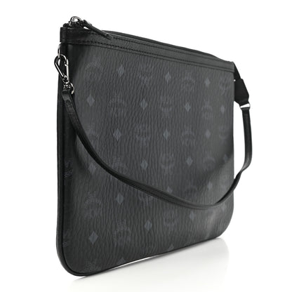 MCM Visetos Liz Shopper Tote Pouch Black 3 of 6