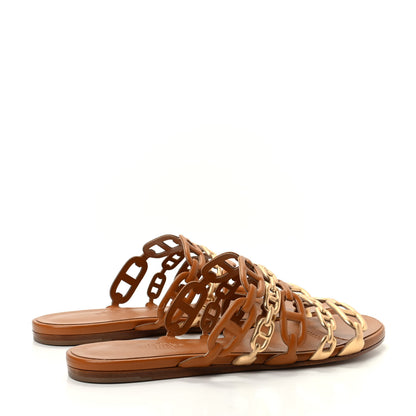 Hermes Nappa Thalassa Sandals 37 Beige Doré 4 of 11