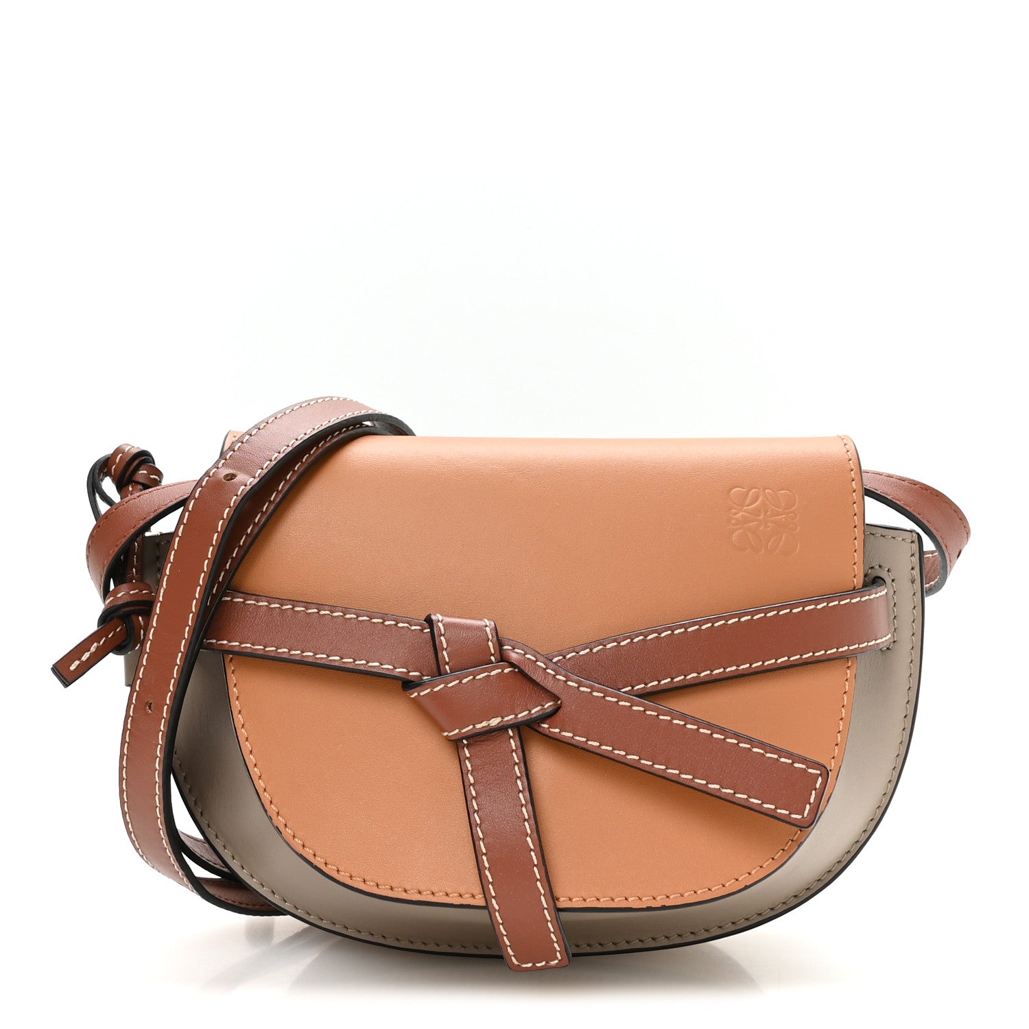Loewe Calfskin Mini Gate Dual Bag Amber Light Grey Rust 1 of 11