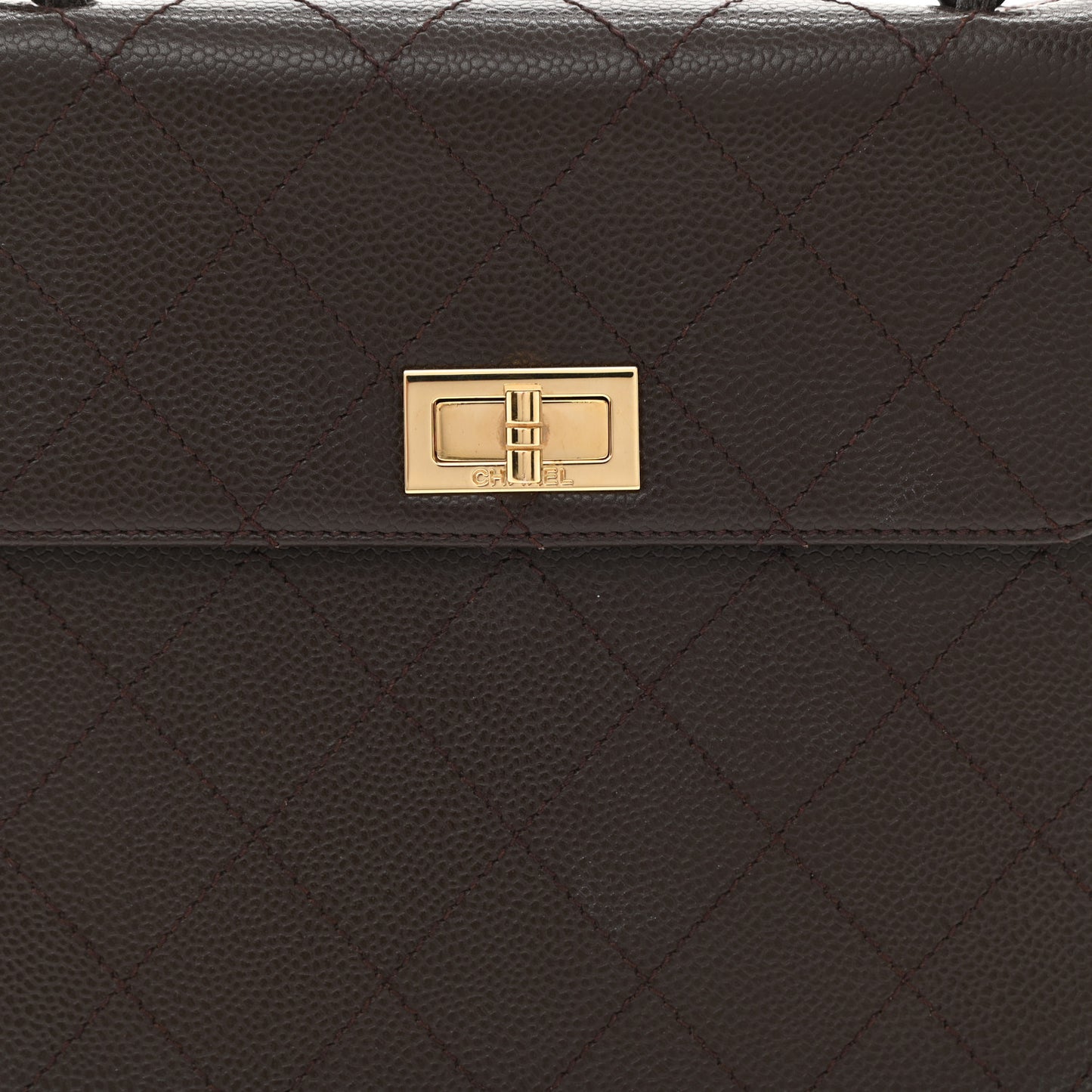 Caviar Quilted Small Kelly Flap Brown