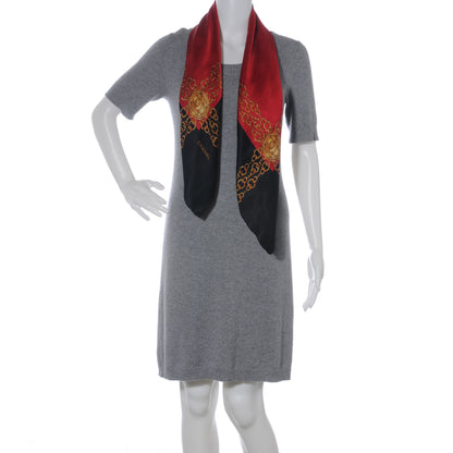Chanel Silk CC Chain Scarf Black Red Gold 3 of 6