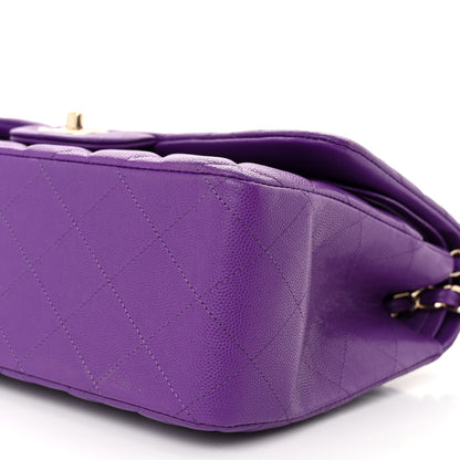 Chanel Caviar Quilted Jumbo Double Flap Purple 10 of 11