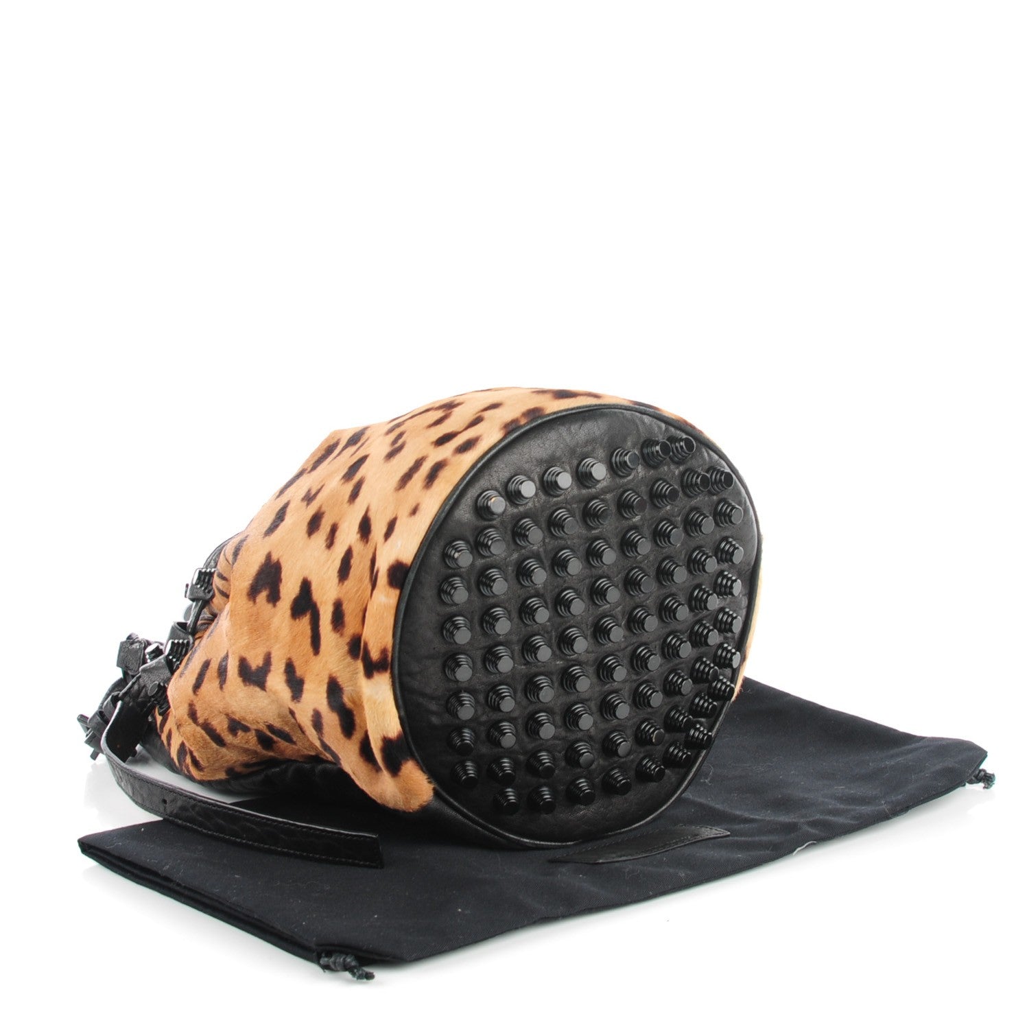 Alexander Wang Pebbled Lambskin Pony Hair Leopard Diego Bag Black 4 of 7