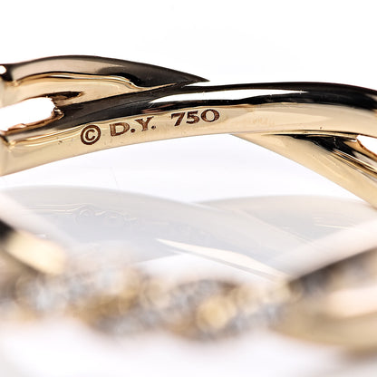 David Yurman 18K Yellow Gold Diamond 21mm Continuous Hoop Earrings 4 of 4