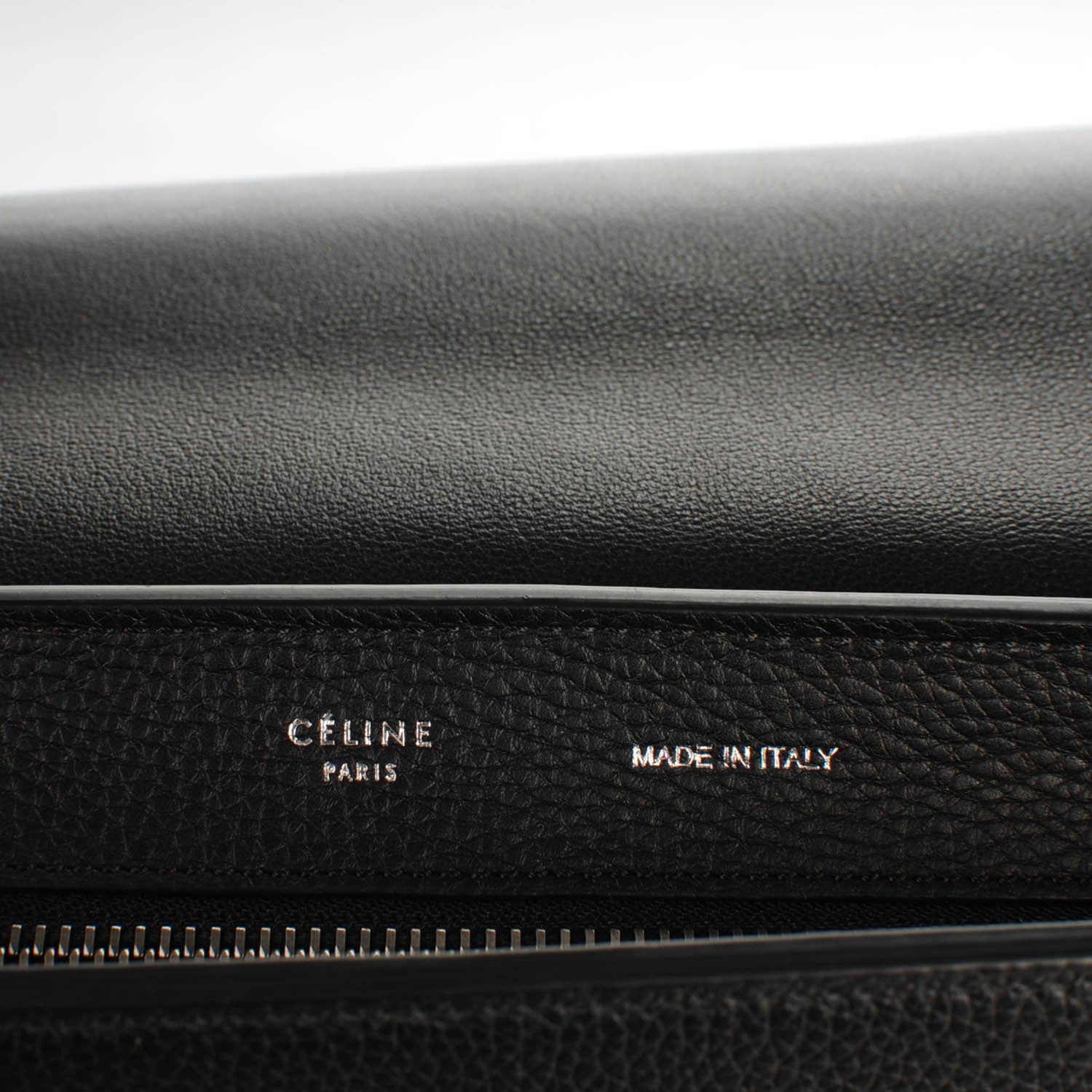 Celine Drummed Calfskin Suede Medium Trapeze Black 5 of 7