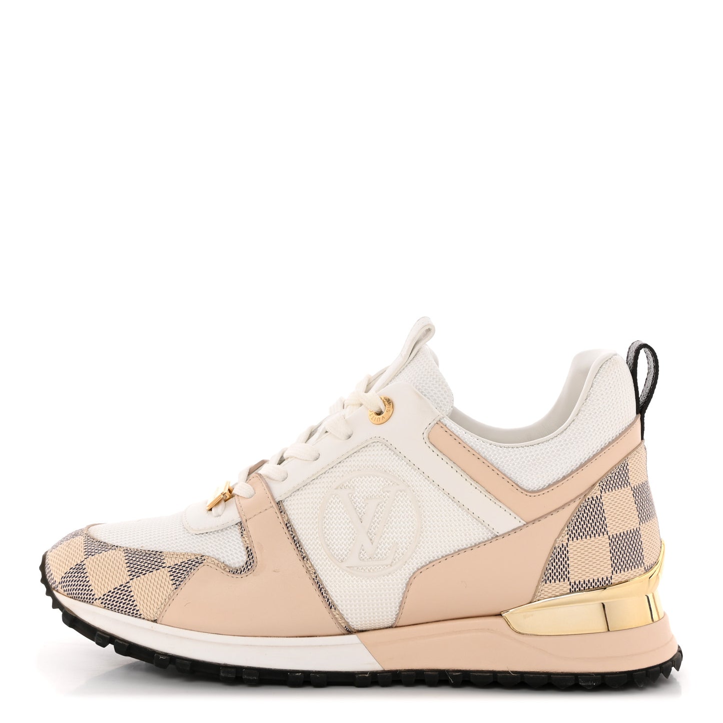 Calfskin Damier Azur Run Away Sneakers 38 White