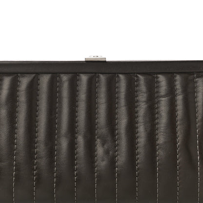 Chanel Lambskin Vertical Quilted Mademoiselle Clutch Dark Brown 8 of 10