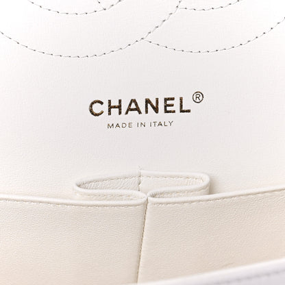 Chanel Caviar Quilted Jumbo Double Flap White 7 of 9