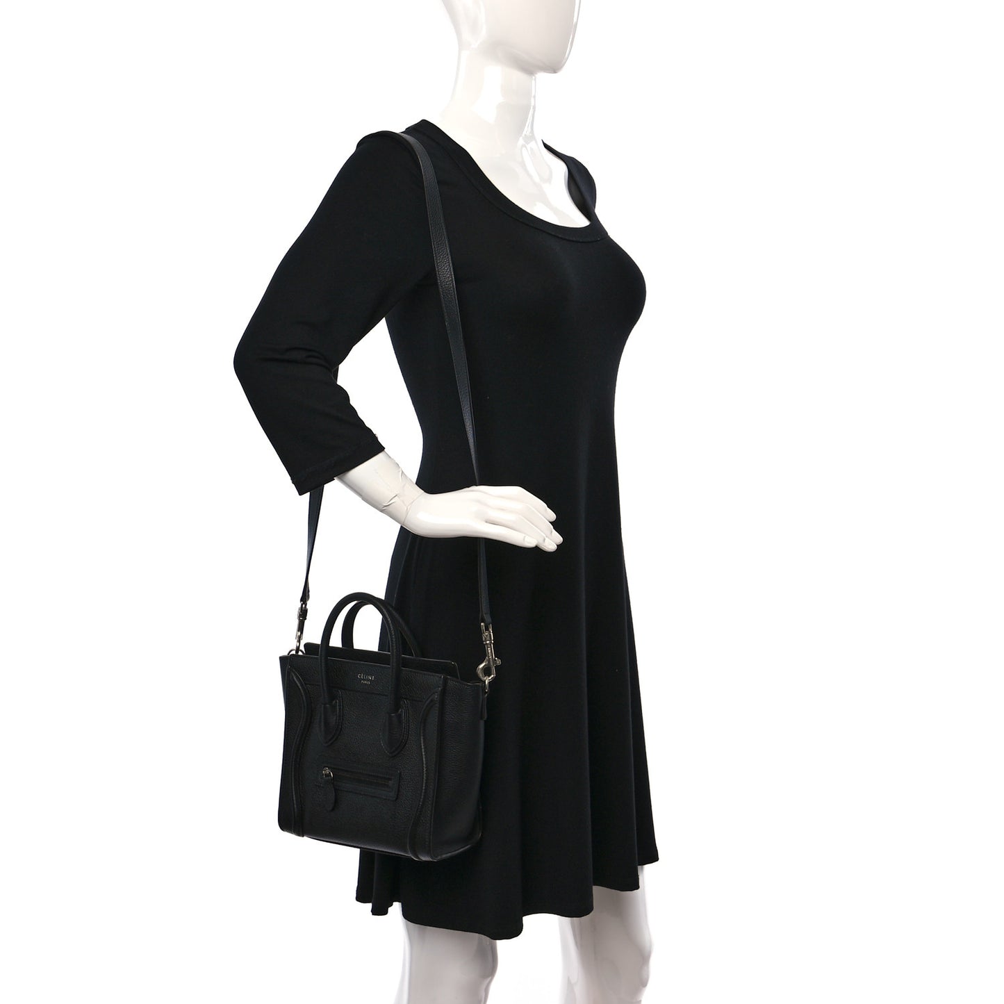 Drummed Calfskin Nano Luggage Black