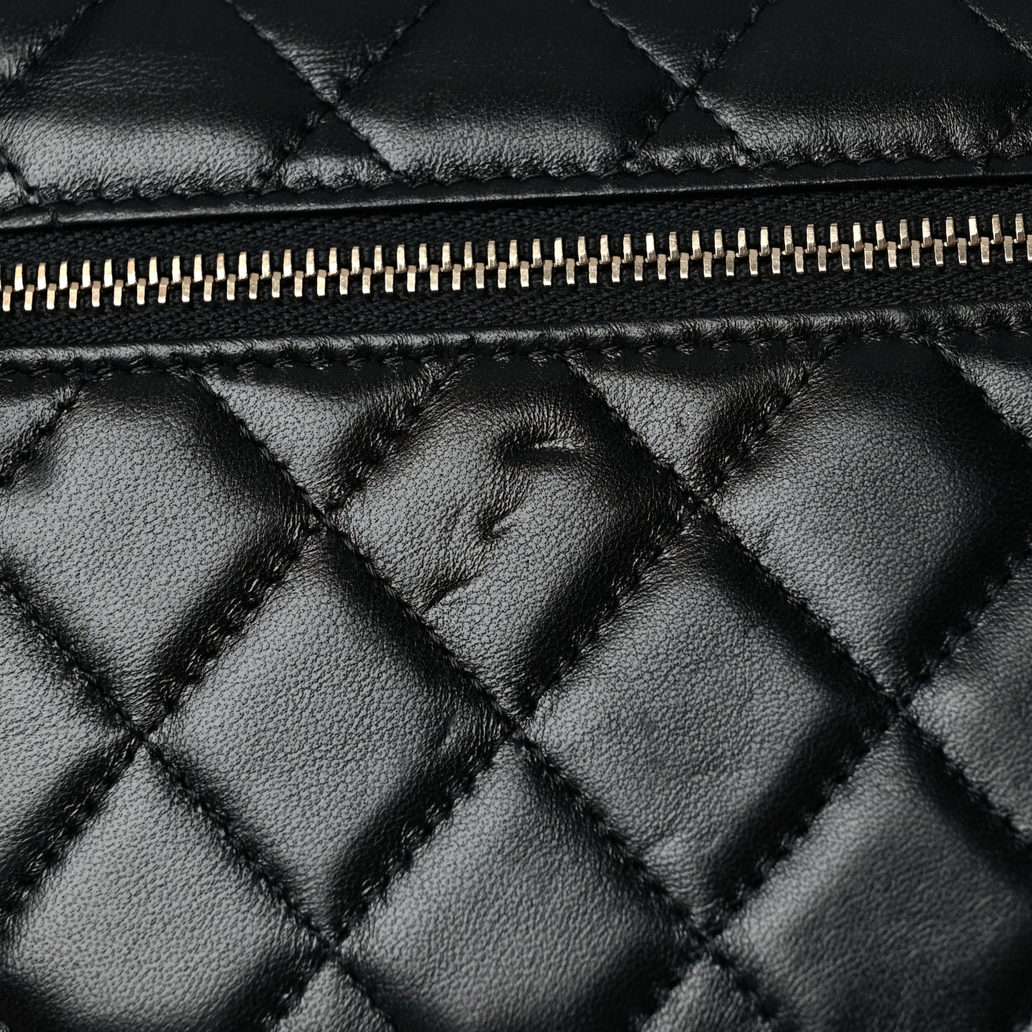Lambskin Quilted Mini Trendy CC Wallet On Chain WOC Black