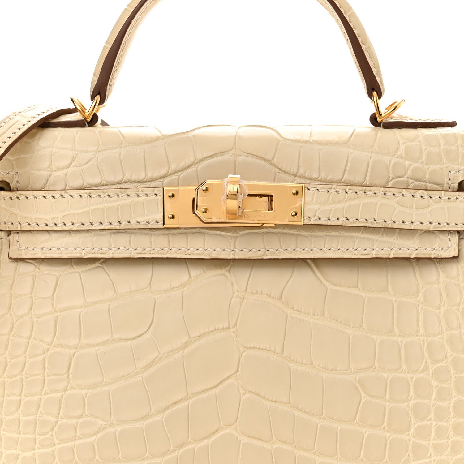 Hermes Matte Alligator Mini Kelly Sellier 20 Vanille 8 of 11