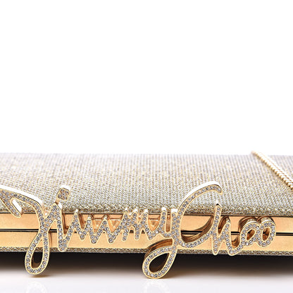 Jimmy Choo Glitter Celeste Logo Clutch Gold 8 of 11