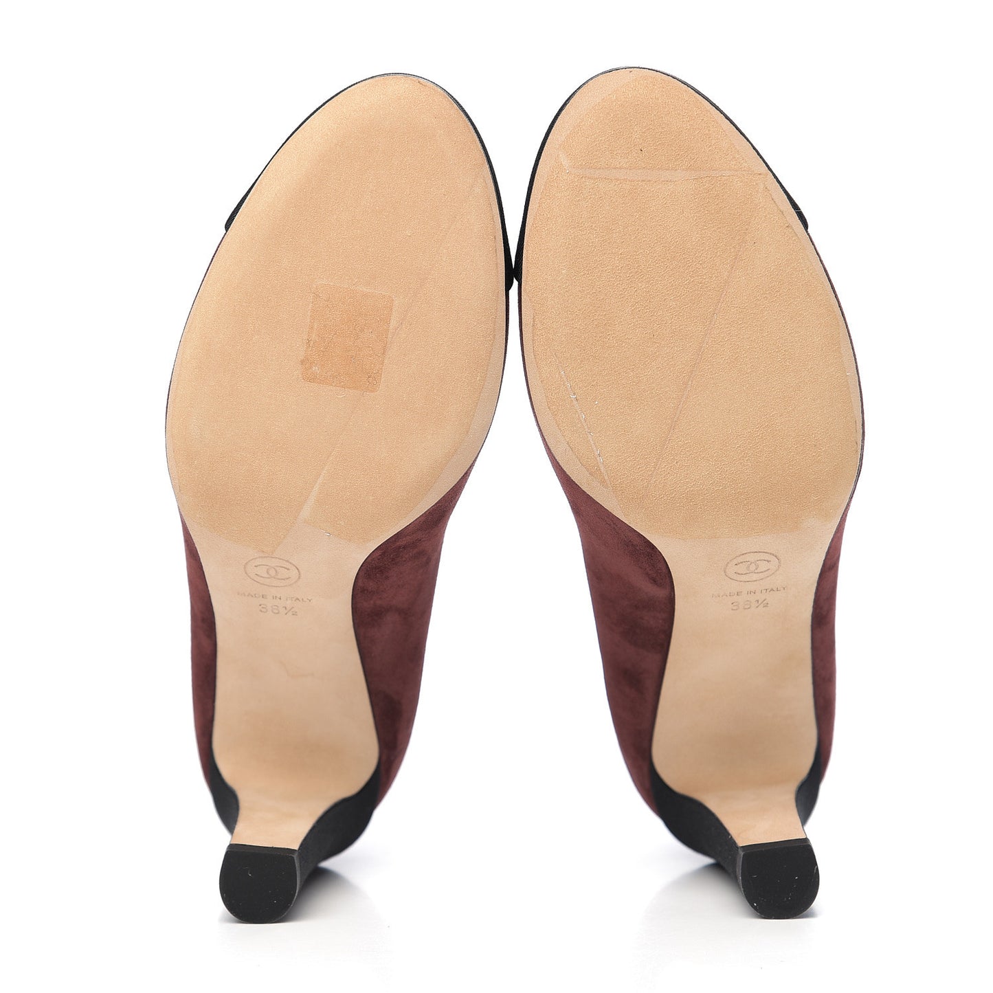 Glitter Calfskin Grosgrain Cap Toe Pearl Pumps 38.5 Burgundy Black