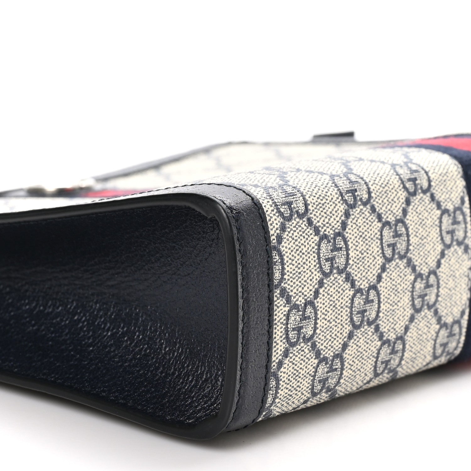 Gucci GG Supreme Monogram Web Ophidia Pouch Beige Blue 9 of 13