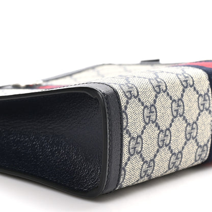 Gucci GG Supreme Monogram Web Ophidia Pouch Beige Blue 9 of 13