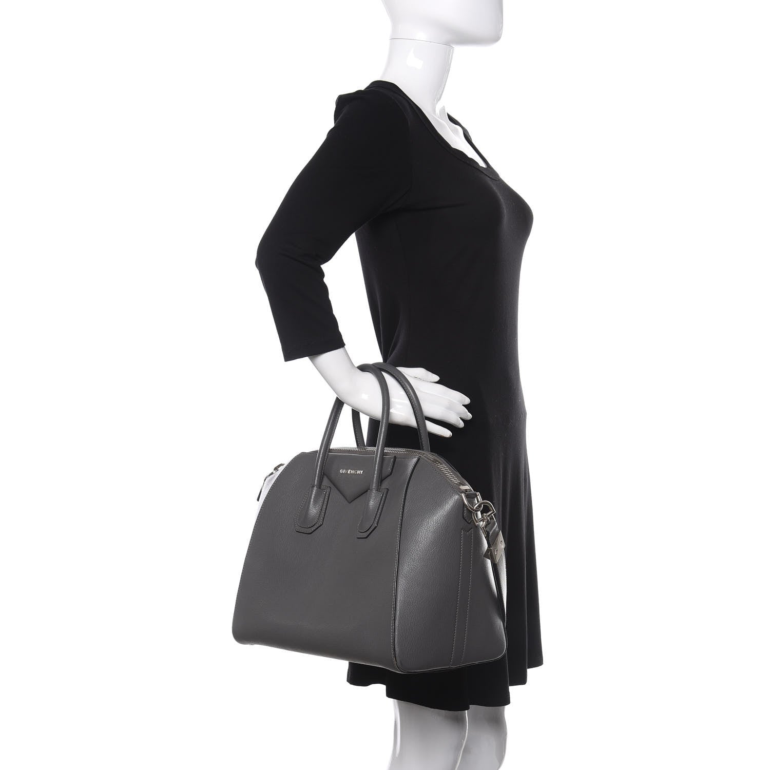 Givenchy Sugar Goatskin Medium Antigona Dark Grey 3 of 13