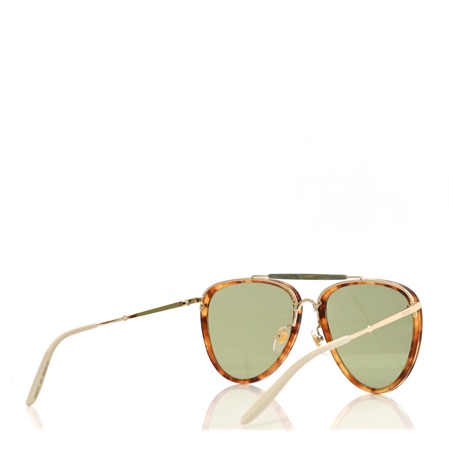 Aviator Sunglasses GG0672S Havana Gold Green