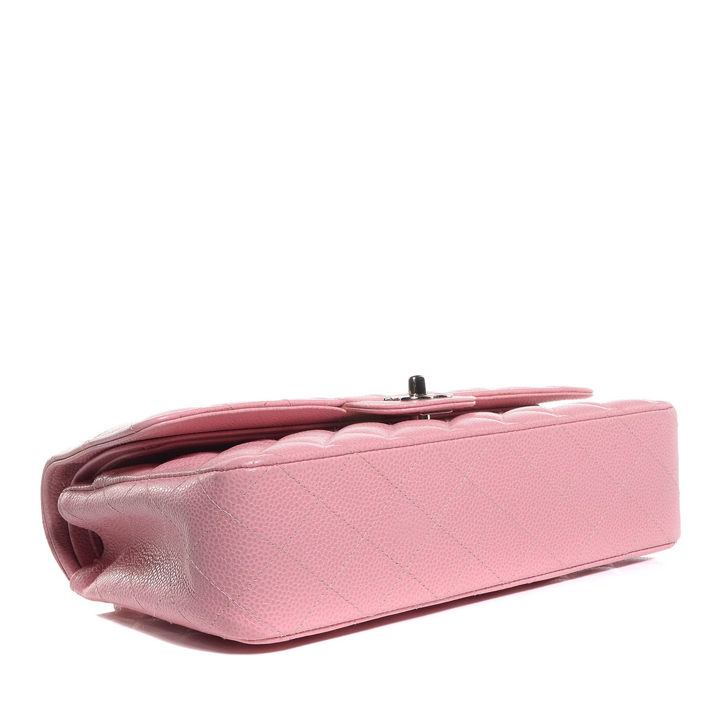 Caviar Quilted Medium Double Flap Pink
