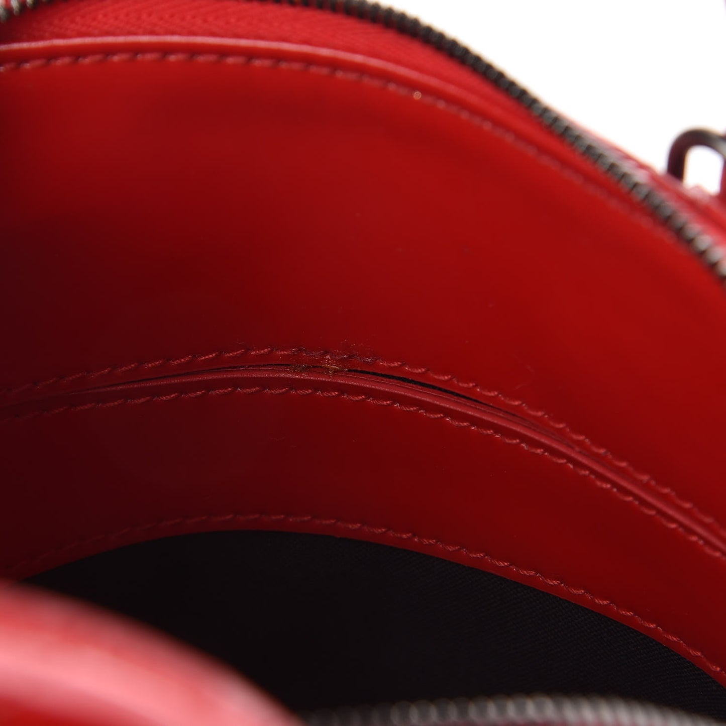 Patent Quilted XXS Ville Top Handle Bag Red