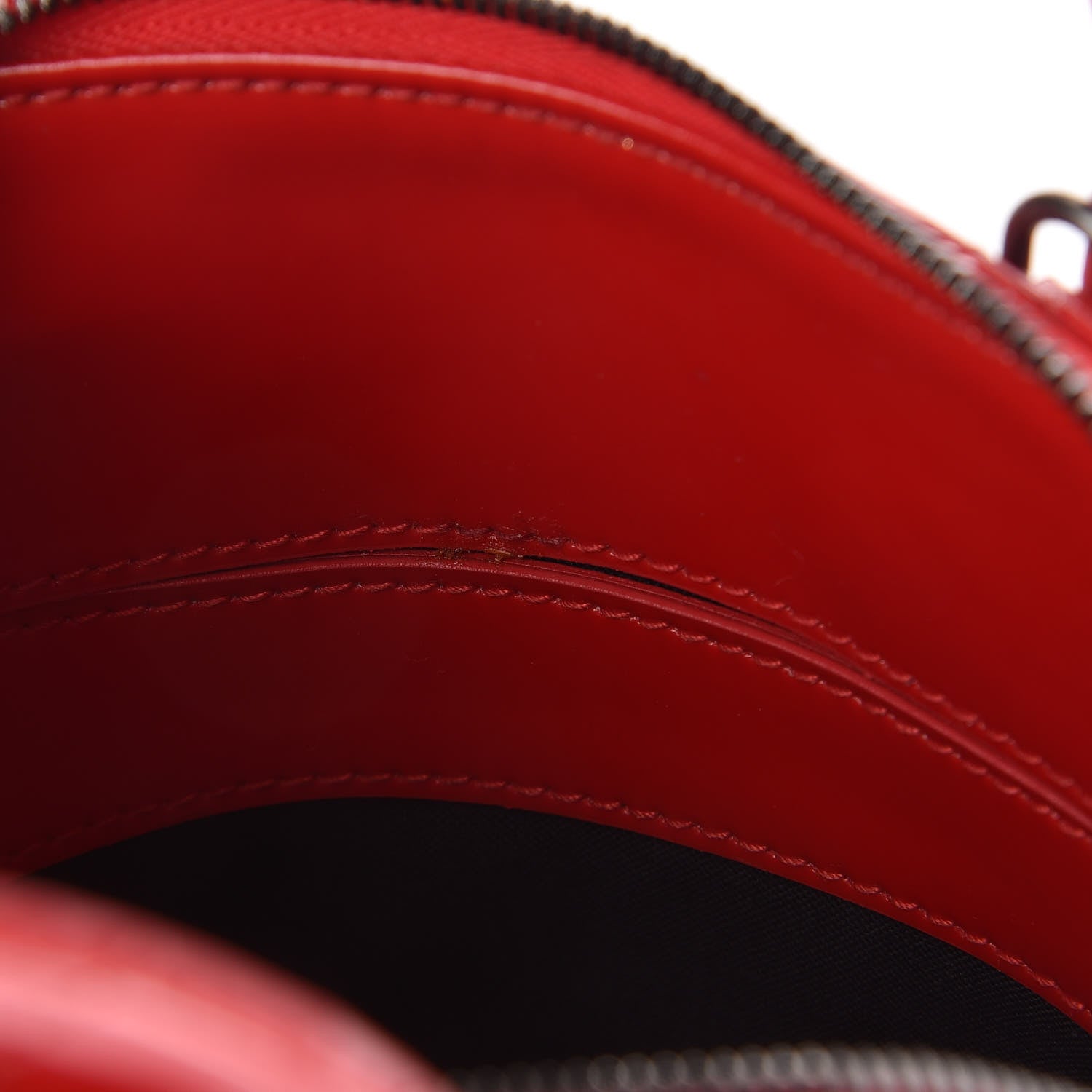 Balenciaga Patent Quilted XXS Ville Top Handle Bag Red 11 of 12