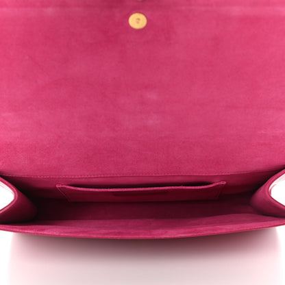 Saint Laurent Calfskin Classic Y Ligne Clutch Fuchsia 5 of 20