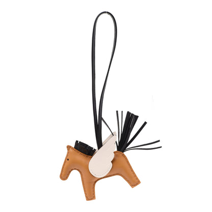 Hermes Milo Lambskin Grigri Rodeo Pegase Horse Bag Charm PM Sesame Black Nata 1 of 5