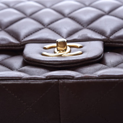 Chanel Lambskin Quilted Jumbo Single Flap Dark Brown 9 of 13