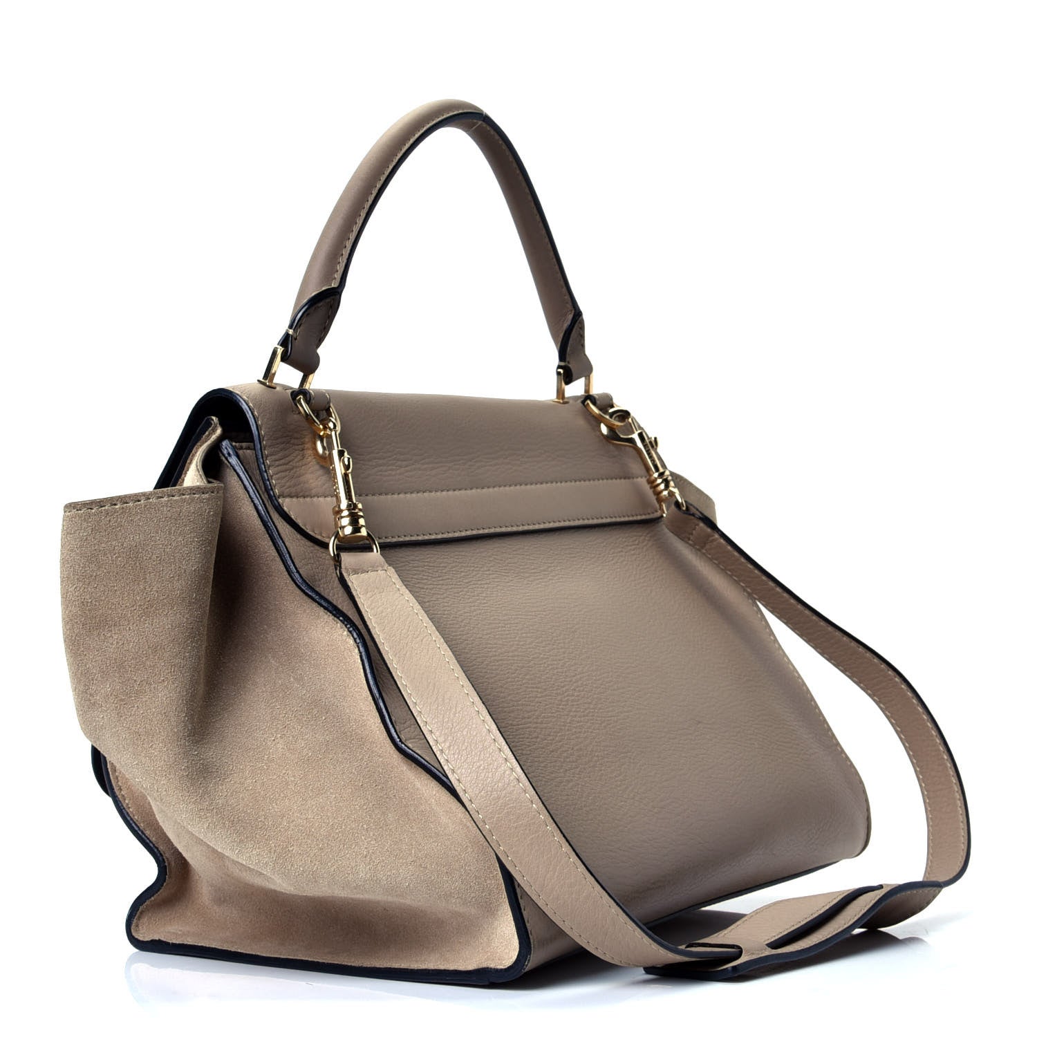 Celine Smooth Calfskin Suede Medium Trapeze Sahara 2 of 4
