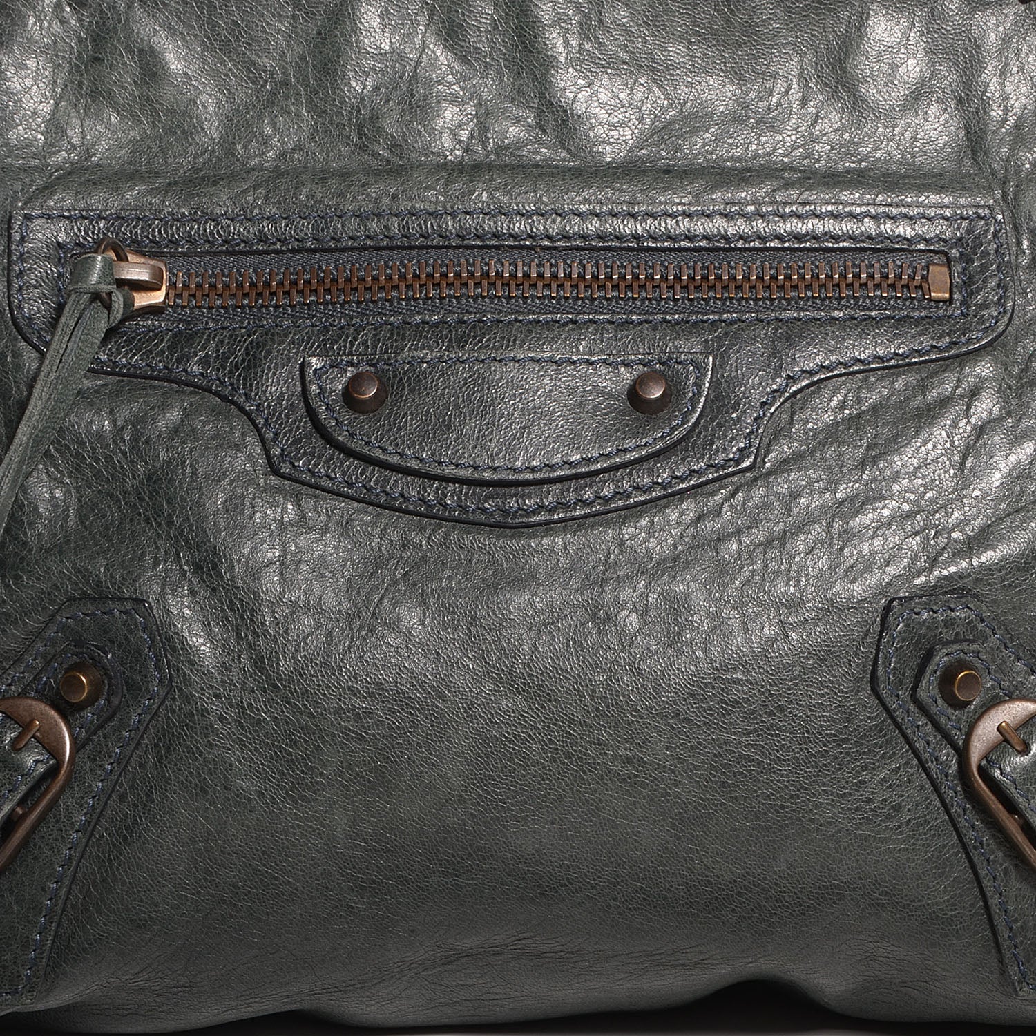 Balenciaga Agneau Giant Stitch Shoulder Bag Anthracite 6 of 10