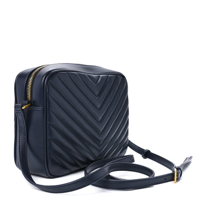 Saint Laurent Calfskin Matelasse Monogram Lou Camera Bag Navy 3 of 11