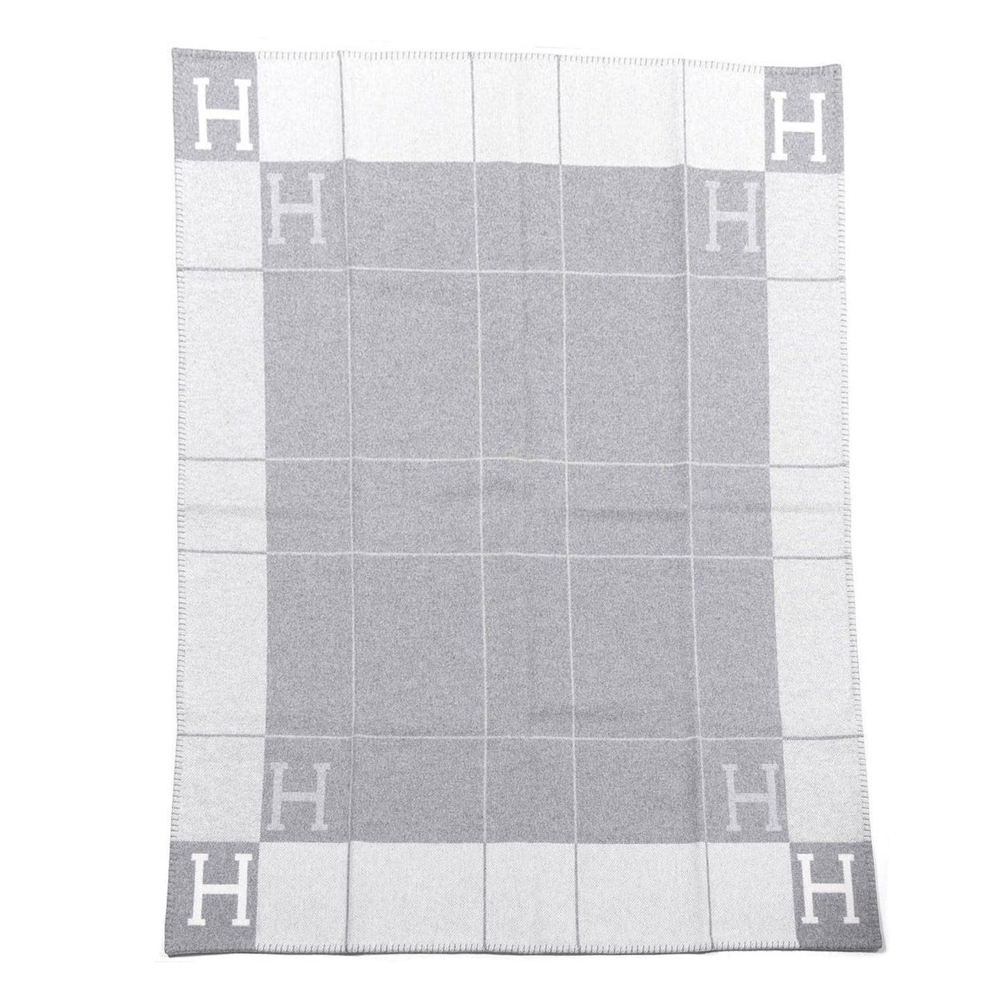 Wool Cashmere Avalon III Blanket Ecru Gris Clair