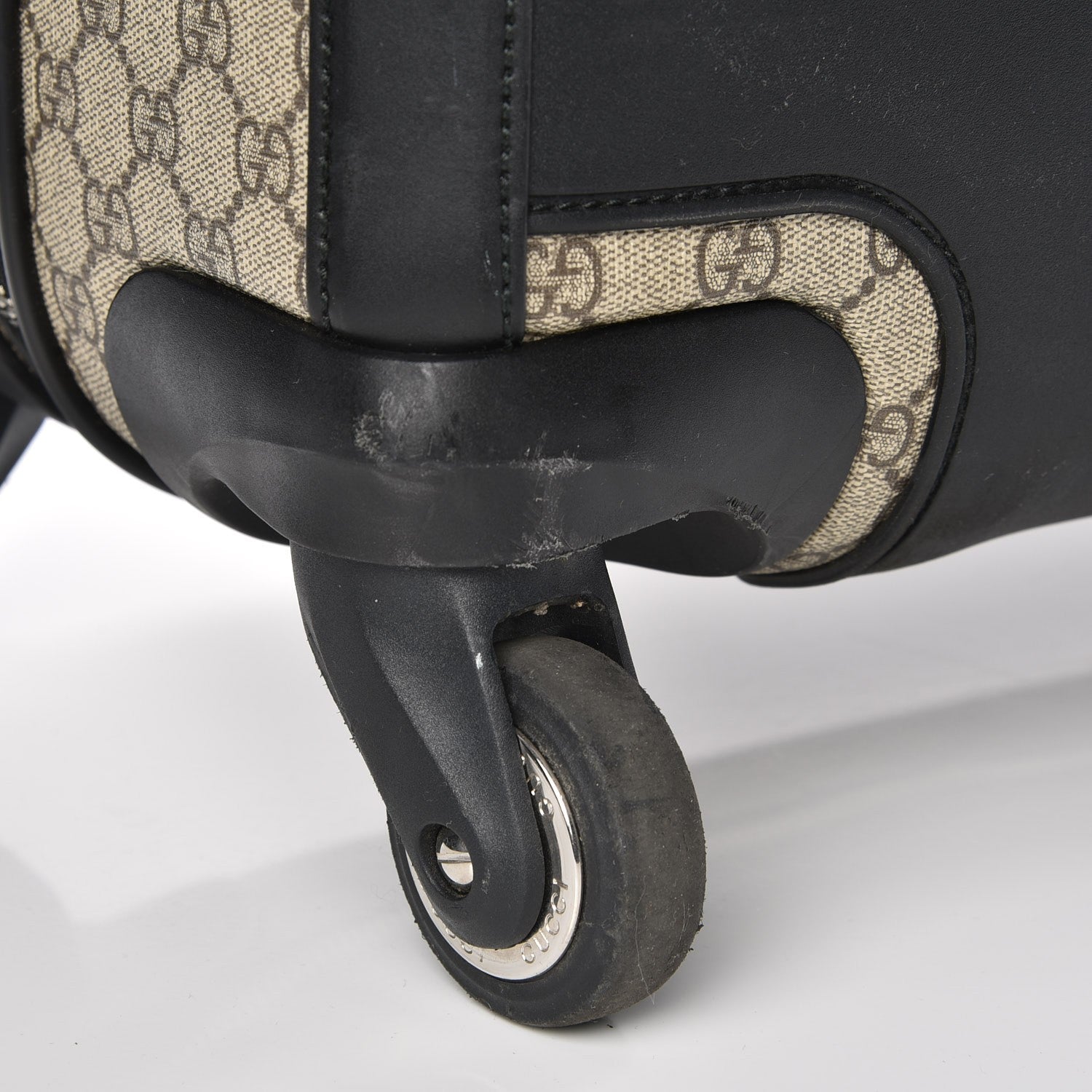 Gucci GG Supreme Monogram Calfskin Carry On Trolley Beige Ebony Black 9 of 12