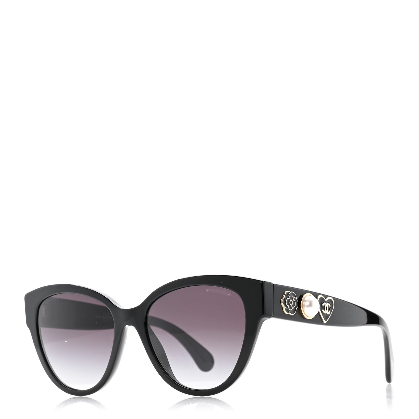 Acetate Charms Pearl Square Sunglasses 5477 Black