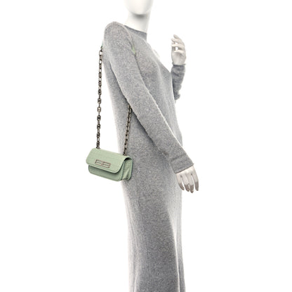 Balenciaga Extra Supple Calfskin Crocodile Embossed Gossip Chain Bag XS Light Green 2 of 14