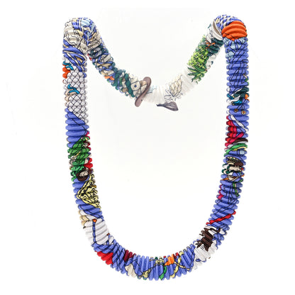 Hermes Silk Collier Plisse En Soie Petit H Pleated Necklace 3 of 5